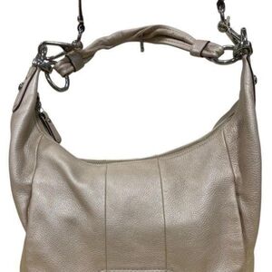 Coach Metallic Taupe Leather Hobo Bag